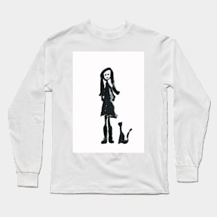 Stick girl (I/IV) and Cat Long Sleeve T-Shirt